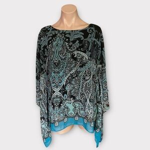 Liquid By Sioni Women’s Medium Multicolored Layered Oversized Kaftan Tunic